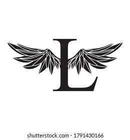 Letter L with Wings logo vector design
