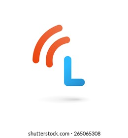 Letter L wireless logo icon design template elements 