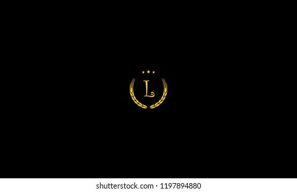 LETTER L WREATH LOGO WITH NEGATIVE SPACE EFFECT FOR LOGO DESIGN OR ILLUSTRATION USE