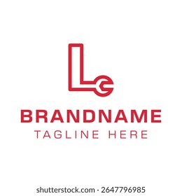 Letter L Wrench Logo, ideal for automotive, repair, or engineering industries