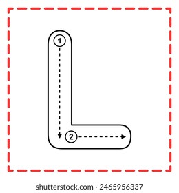 letter L for writing practice. Alphabet tracing is good for practicing children writing letters.