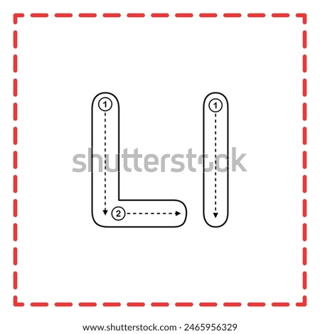 letter L for writing practice. Alphabet tracing is good for practicing children writing letters.