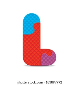Letter L written with alphabet puzzle - vector illustration