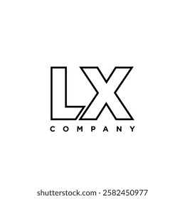 Letter L and X, LX logo design template. Minimal monogram initial based logotype.