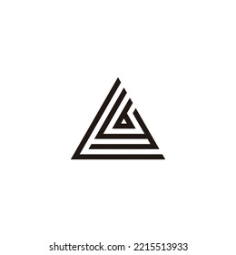 Letter L, y and b triangle geometric symbol simple logo vector