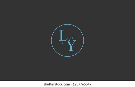 LETTER L AND Y FLOWER LOGO WITH CIRCLE FRAME FOR LOGO DESIGN OR ILLUSTRATION USE