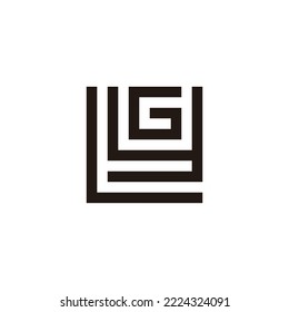 Letter L, y and G square geometric symbol simple logo vector