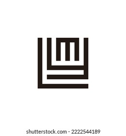 Letter L, y and m square geometric symbol simple logo vector