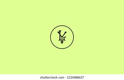LETTER L AND Y MONOGRAM LOGO WITH CIRCLE FRAME FOR LOGO DESIGN OR ILLUSTRATION USE