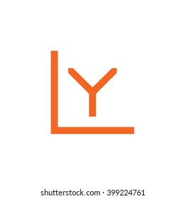 letter L and Y monogram logo orange