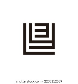 Letter L, y and number 3 square geometric symbol simple logo vector