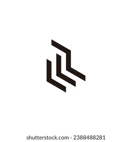Letter L L Z geometric symbol simple logo vector