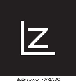 letter L and Z monogram logo white black background