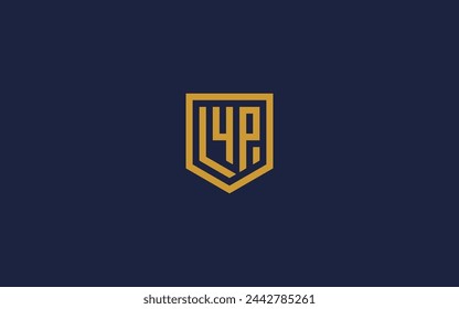 letter l4p with shield logo icon design vector design template inspiration