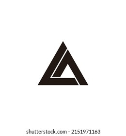  letter LA AL L A triangle symbol simple logo vector