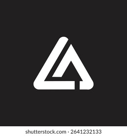 Letter LA logo design, triangle shape.
