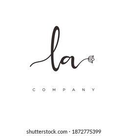 letter LA logo design vector