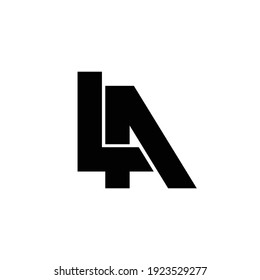 Letter LA simple logo design vector