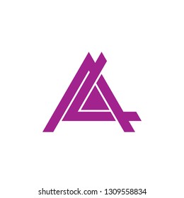 letter la triangle geometric logo vector