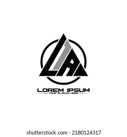 Letter LA triangle logo design vector