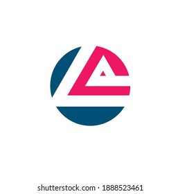 letter LA triangle vector icon illustration design