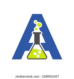 Letter A Lab Logo Concept for Science, Healthcare, Medical, Laboratory, Chemical and Nature Symbol
