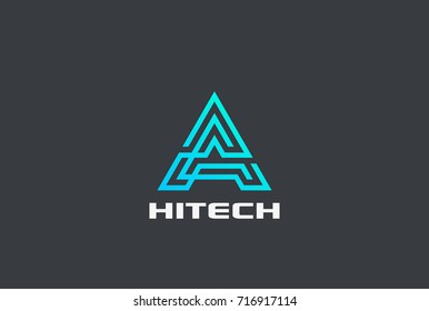 Letter A Labyrinth shape Logo design vector template Linear style.
Hitech Business Technology Maze Logic Logotype