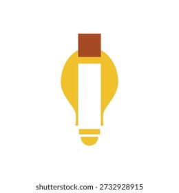 Ícone de lâmpada Letter I em estilo vetorial limpo, ideal para interface do usuário, web, aplicativos e marca. Representa conceitos de iluminação, ideia e alfabeto com design moderno mínimo, isolado e fácil de personalizar.