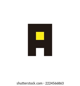Letter A lamp, square geometric symbol simple logo vector