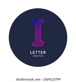 The letter I of the Latin alphabet. Display character in a bright contemporary style. Vector illustration