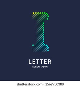 The letter I of the Latin alphabet. Display character in a bright contemporary style. Vector illustration