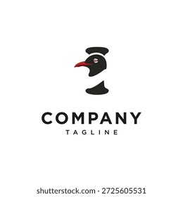 Letra I Logotipo vetorial de ícone de gaivota risonha