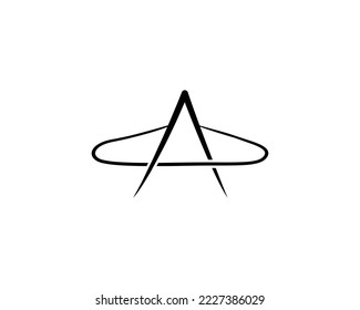 Letter A Laundry Clothes Hanger Line Logo. Usable Flat Vector Design Template for Tailor and Laundry.