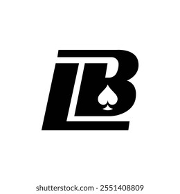 Letter LB Ace of Spades Logo, Icon, vector file