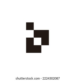 Letra Lb b bL L b cuadrado símbolo geométrico simple vector logo