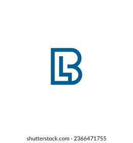 letter LB or BL logo in blue color