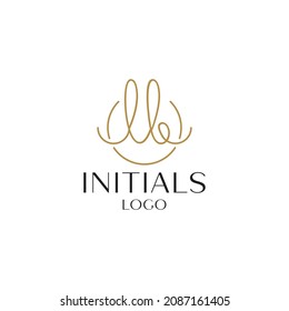 Letter LB, BL logo design with hand drawn font vector graphic