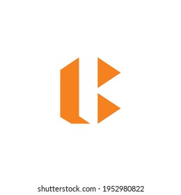 letter lb geometric simple triangle shape logo vector