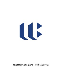 letter lb geometric simple triangle shape logo vector