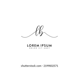 Letter LB Initial handwriting logo with signature and hand drawn style.