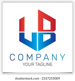 Buchstabe LB initiales Hexagon Logo Symbol Premium elegante Vorlage Vektorgrafik eps10