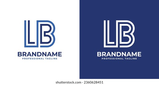 Letter LB Line Monogram Logo, geeignet für Geschäfte mit LB- oder BL-Initialen.