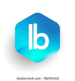 Letter LB logo in hexagon shape and colorful background, letter combination logo design for business and company identity.
