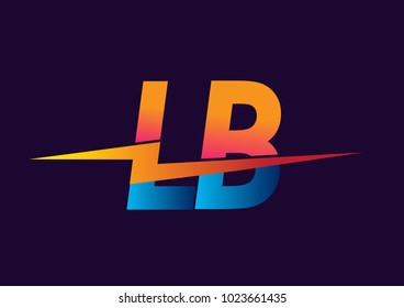 Letter LB logo with Lightning icon, letter combination Power Energy Logo design for Creative Power ideas, web, business and company.