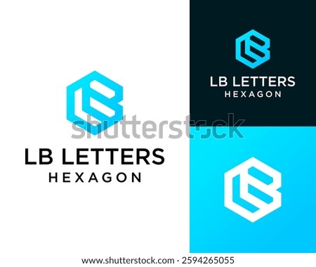 Letter LB monogram hexagon shape logo design.