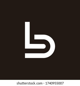 letter lb simple geometric line symbol logo vector