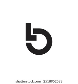 letter lb simple loop geometric logo vector 