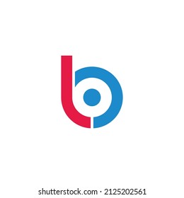 letter lb simple round motion colorful design logo vector