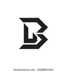 letter lb slice grunge logo vector 