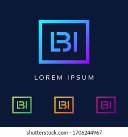 letter LBI Box logo Icon Template Abstract vector.